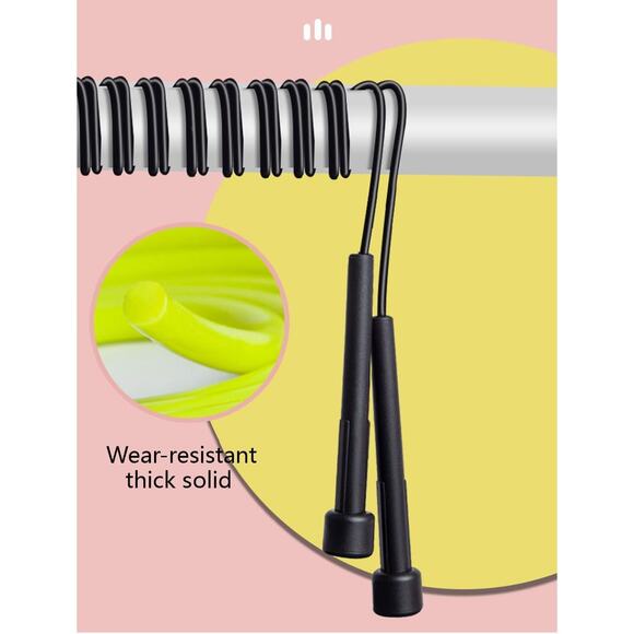 2 Black Durable PVC Jump Rope with Non-Slip Handles, Adjustable Length - Picture 2 of 5